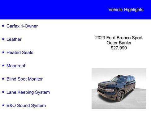 Used 2023 Ford Bronco Sport Outer Banks w/ Tech Package image 2