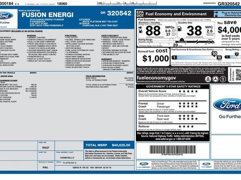 Used 2016 Ford Fusion Energi Titanium w/ Driver Assist Package FWD image 4
