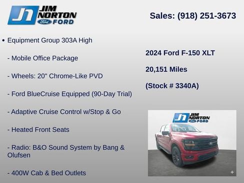 Used 2024 Ford F150 XLT w/ Equipment Group 303A High AWD/4WD image 8