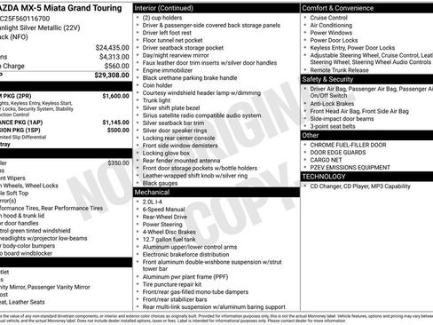 Used 2006 MAZDA MX-5 Miata Grand Touring w/ Premium Pkg RWD image 25