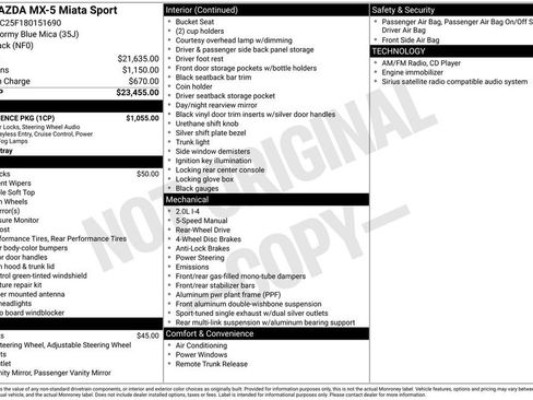 Used 2008 MAZDA MX-5 Miata Sport w/ Convenience Pkg RWD image 1
