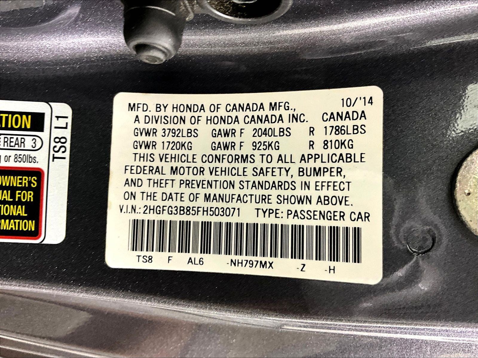 Used 2015 Honda Civic EX image 18