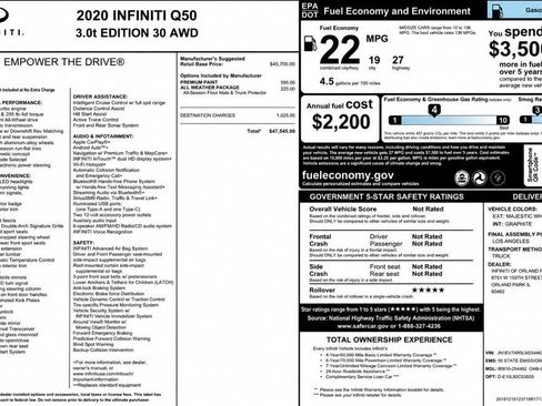 Used 2020 INFINITI Q50 Edition 30 w/ All Weather Package AWD/4WD image 26