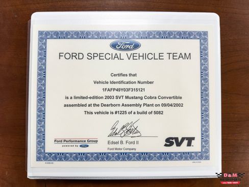 Used 2003 Ford Mustang SVT Cobra Convertible RWD image 59
