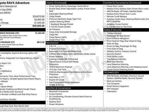 Used 2024 Toyota RAV4 Adventure w/ Convenience Package AWD/4WD image 28