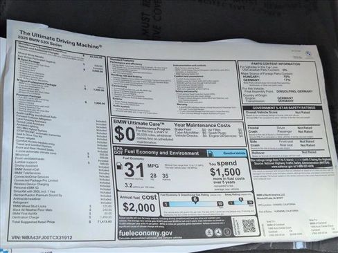 New 2026 BMW 530i w/ M Sport Package RWD image 17