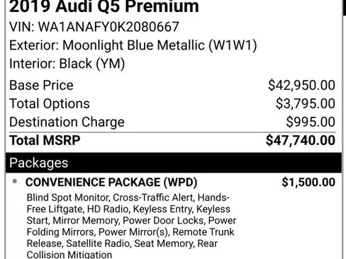 Used 2019 Audi Q5 2.0T Premium w/ Convenience Package image 10