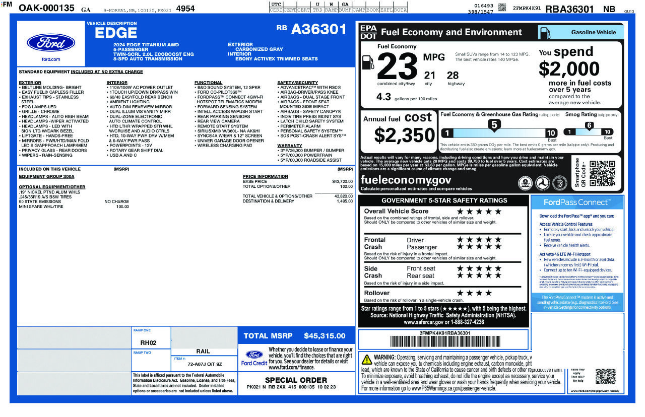 Used 2024 Ford Edge Titanium AWD/4WD image 3