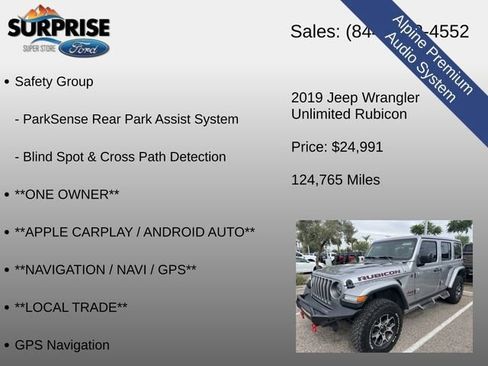 Used 2019 Jeep Wrangler Unlimited Rubicon AWD/4WD image 14