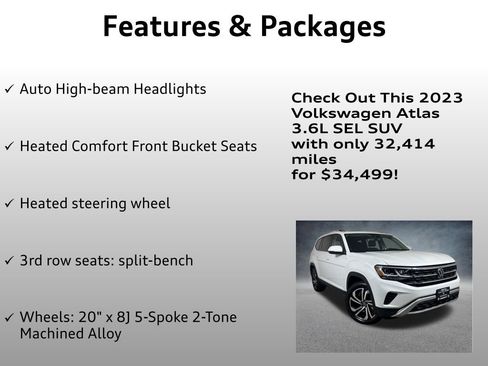 Used 2023 Volkswagen Atlas SEL AWD/4WD image 12
