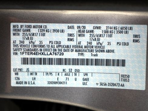 Certified 2020 Ford Ranger XL w/ Equipment Group 101A Mid image 36