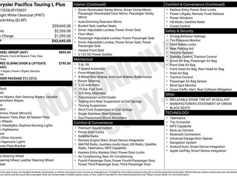 Used 2018 Chrysler Pacifica Touring-L Plus w/ Tire & Wheel Group FWD image 3