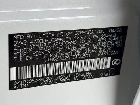 Certified 2026 Lexus IS 350 F Sport w/ Handling Package RWD image 29