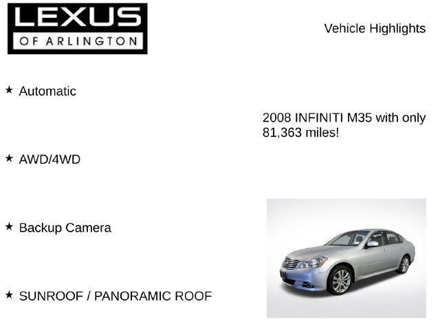 Used 2008 INFINITI M35 x w/ Technology Pkg AWD/4WD image 7