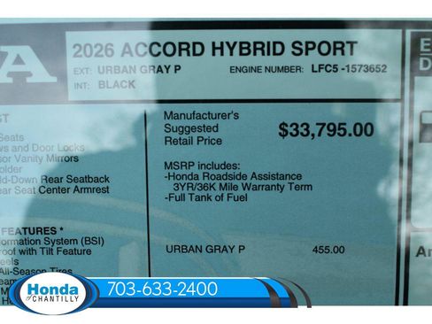 New 2026 Honda Accord Hybrid Sport-L image 37