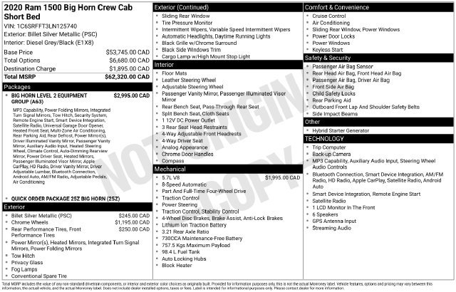 Used 2020 RAM 1500 Big Horn AWD/4WD image 12