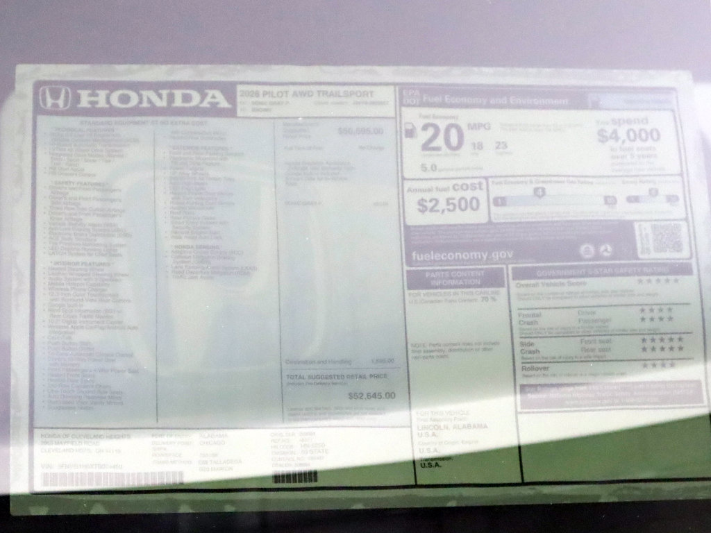 New 2026 Honda Pilot TrailSport image 25
