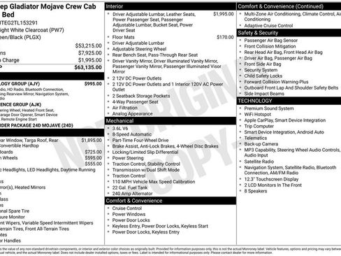 New 2026 Jeep Gladiator Mojave w/ Technology Group AWD/4WD image 4