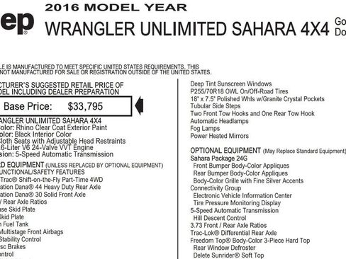 Used 2016 Jeep Wrangler Unlimited Sahara w/ Connectivity Group image 18