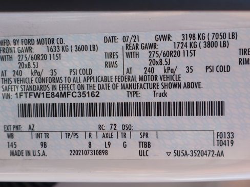 Used 2021 Ford F150 Platinum w/ Equipment Group 701A High AWD/4WD image 64