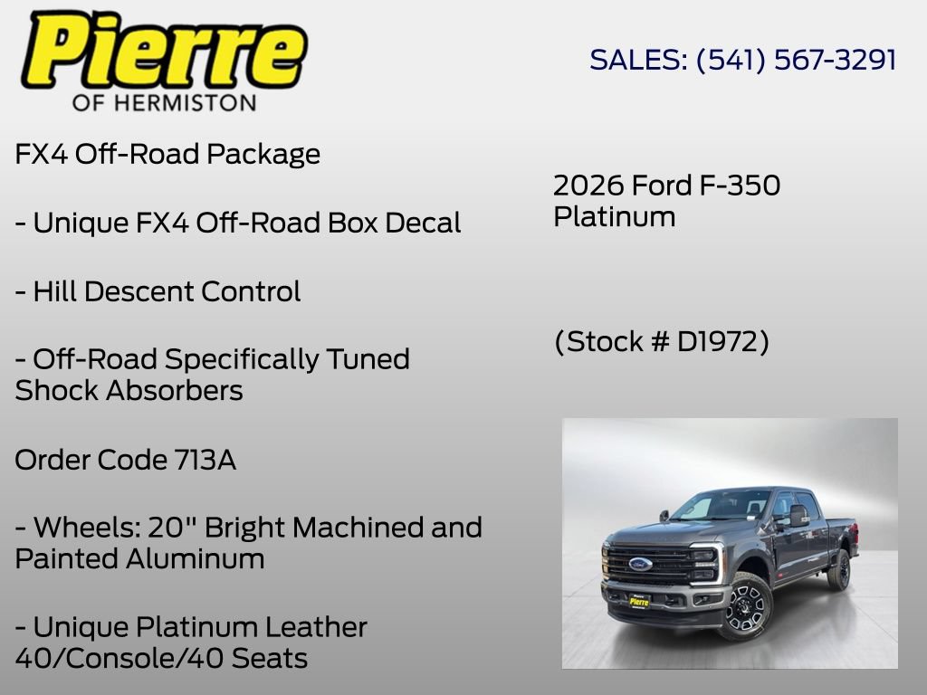 New 2026 Ford F350 Platinum w/ FX4 Off-Road Package AWD/4WD image 6