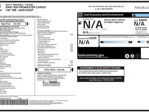 Used 2017 RAM ProMaster 1500 w/ Interior Convenience Group image 50