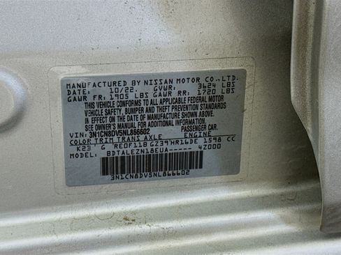 Used 2022 Nissan Versa S w/ Trunk Package image 39