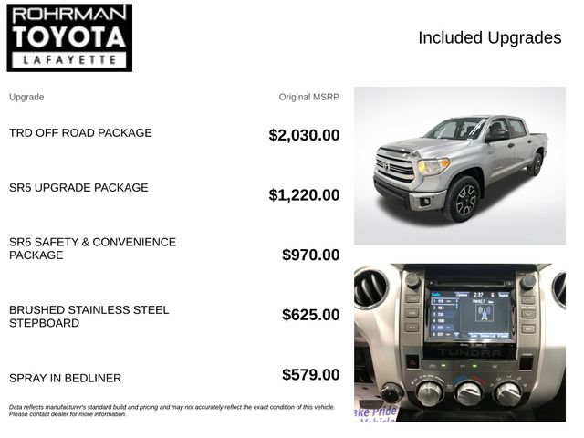 Used 2016 Toyota Tundra SR5 w/ TRD Off Road Package AWD/4WD image 4