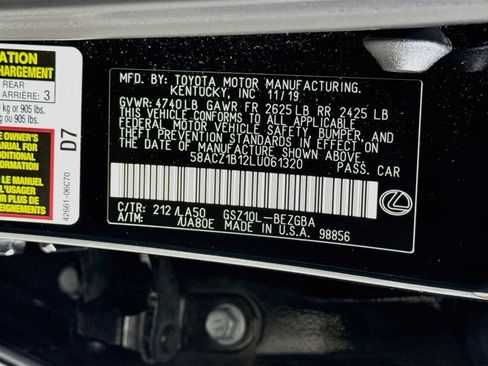 Certified 2020 Lexus ES 350 w/ Accessory Package 2 FWD image 33