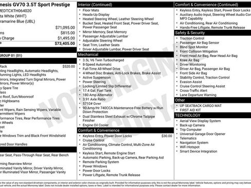 New 2026 Genesis GV70 3.5T Sport Prestige AWD/4WD image 8