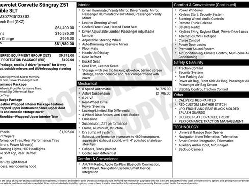 Used 2016 Chevrolet Corvette Stingray Convertible w/ 3LT Preferred Equipment Group image 3