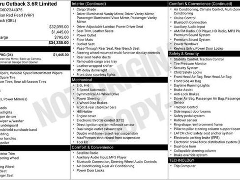 Used 2013 Subaru Outback 3.6R Limited w/ Moonroof Pkg image 10
