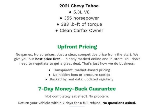 Used 2021 Chevrolet Tahoe LT AWD/4WD image 2