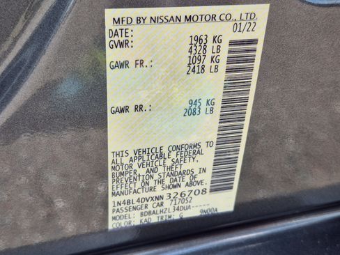 Certified 2022 Nissan Altima 2.5 SV FWD image 33