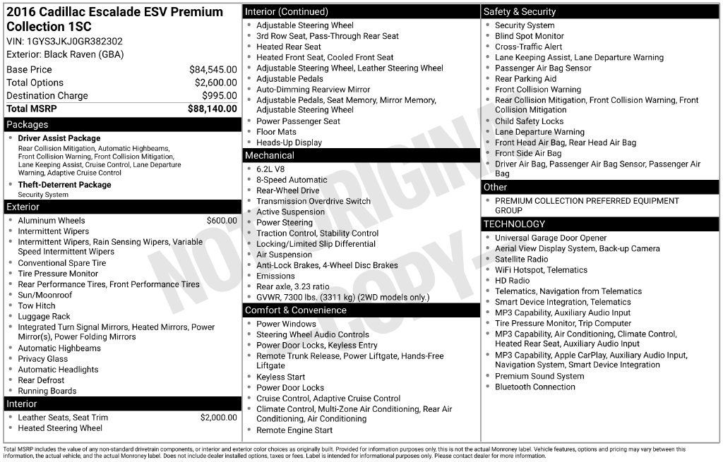Used 2016 Cadillac Escalade ESV Premium RWD image 15