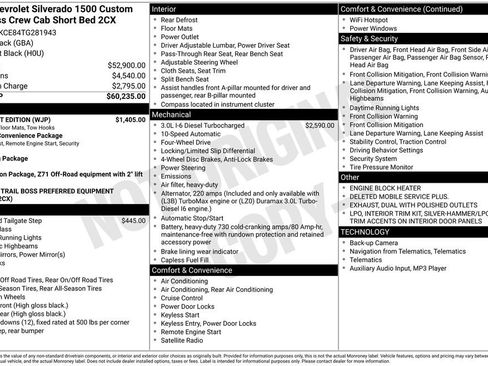 New 2026 Chevrolet Silverado 1500 Custom Trail Boss w/ Midnight Edition image 6