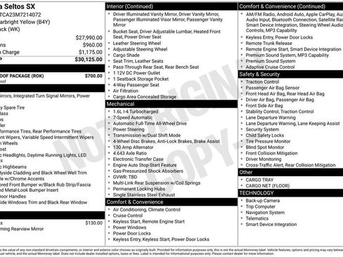 Used 2021 Kia Seltos SX w/ SX Sunroof Package AWD/4WD image 1