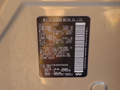 Used 2024 INFINITI QX80 Sensory image 33