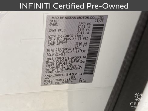 Certified 2026 INFINITI QX60 Autograph w/ Dark Cargo Package AWD/4WD image 34