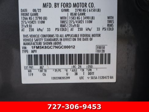 Used 2022 Ford Explorer ST w/ Equipment Group 401A AWD/4WD image 31