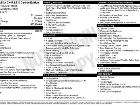 Used 2023 MAZDA CX-5 Carbon Edition image 2