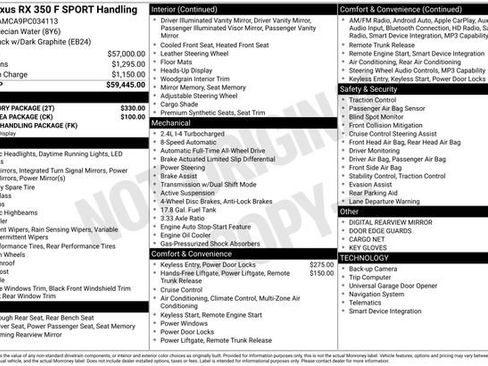 Certified 2023 Lexus RX 350 F Sport w/ Accessory Package AWD/4WD image 52