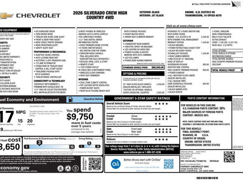 New 2026 Chevrolet Silverado 1500 High Country w/ High Country Premium Package AWD/4WD image 4