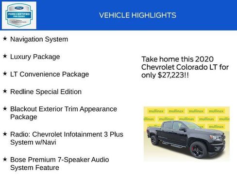 Used 2020 Chevrolet Colorado LT w/ Redline Special Edition AWD/4WD image 18