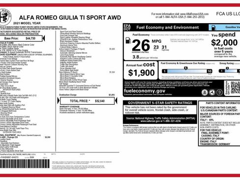 Used 2021 Alfa Romeo Giulia Ti Sport image 56