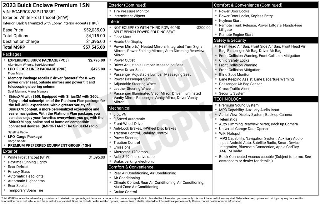 Used 2023 Buick Enclave Premium w/ Experience Buick Package FWD image 27
