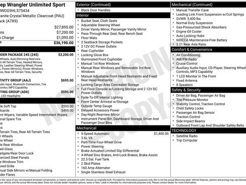 Used 2017 Jeep Wrangler Unlimited Sport w/ Quick Order Package 24S AWD/4WD image 15