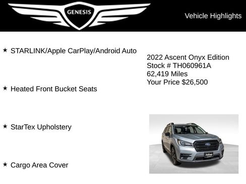 Used 2022 Subaru Ascent Onyx Edition AWD/4WD image 10