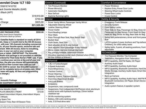 Used 2014 Chevrolet Cruze LT w/ Technology Package FWD image 11