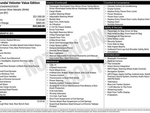 Used 2017 Hyundai Veloster Value Edition FWD image 30